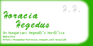 horacia hegedus business card
